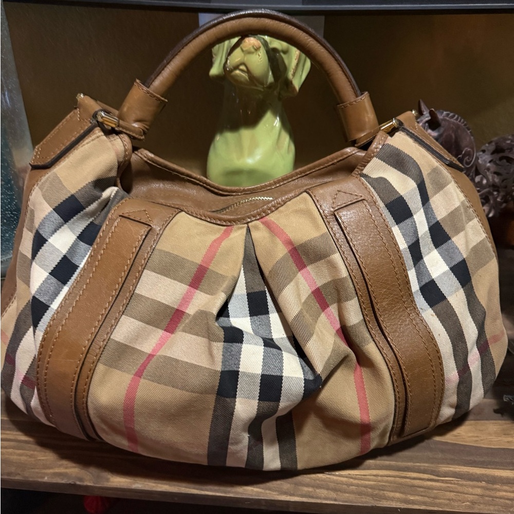 Burberry Tan and Brown Checkered Women's Bag